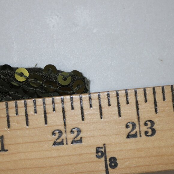 Coldwater Creek Top $75 Sz 1x Green Olive Sequin Chevron Poly Cotton Top - Picture 15 of 16